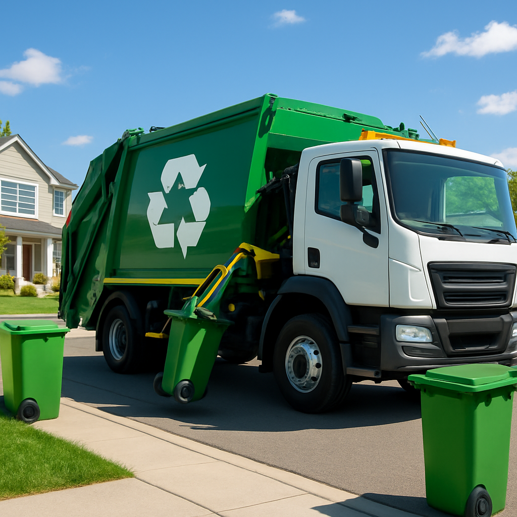 Professional waste management truck and recycling services